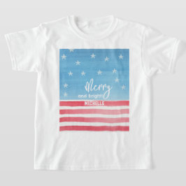 Patriotisk modern akvarellflagga t shirt