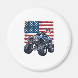 Patriotisk monstertruck vintage gravyr design_1 magnet