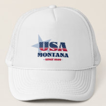 Patriotisk Montana typografi Trucker Hatt