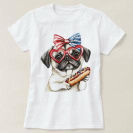 Patriotisk mops t shirt