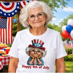 Patriotisk mormor 4 juli-design t shirt