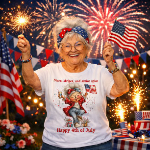 Patriotisk mormor 4 juli-tröja t shirt