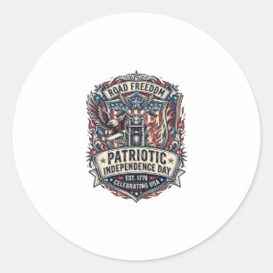 Patriotisk motor patriot motorcykel frihet patriot runt klistermärke
