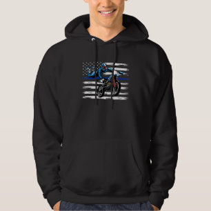 Patriotisk motorcykel amerikansk USA-flagga biker Hoodie
