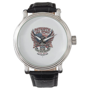 Patriotisk Motorcykel Skalle Mc Frihet Patriot A Armbandsur