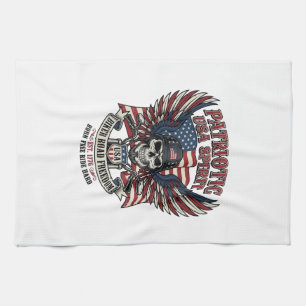 Patriotisk Motorcykel Skalle Mc Frihet Patriot A Kökshandduk