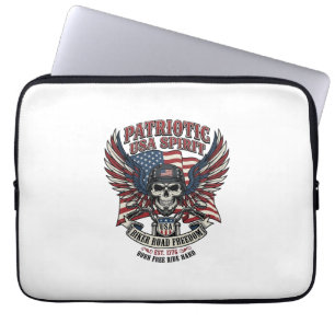 Patriotisk Motorcykel Skalle Mc Frihet Patriot A Laptop Fodral