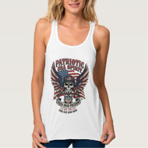 Patriotisk Motorcykel Skalle Mc Frihet Patriot A Linne Med Racerback