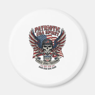 Patriotisk Motorcykel Skalle Mc Frihet Patriot A Magnet