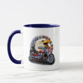 Patriotisk motorcykelörn mugg