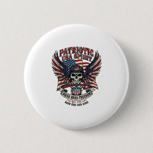 Patriotisk motorcykelskalle Biker Road Frihet Patr Knapp
