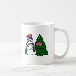 Patriotisk mugg för julsnögubbekaffe