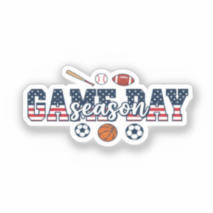 Patriotisk Multi Sport Spel Dags Säsong Amerikansk Klistermärken