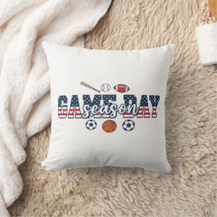 Patriotisk Multi Sport Spel Dags Säsong Amerikansk Kudde