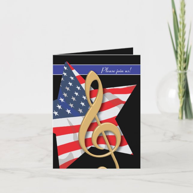 Patriotisk musikinbjudan inbjudan (Framsida)