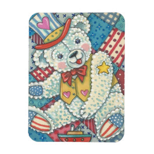 PATRIOTISK NALLE & QUILT MAGNET