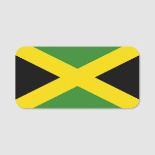 Patriotisk namn bricka med flagga av Jamaica Namnbricka
