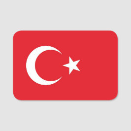 Patriotisk namn bricka med flagga Turkiet Namnbricka
