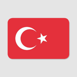 Patriotisk namn bricka med flagga Turkiet Namnbricka