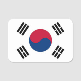 Patriotisk namn bricka med Sydkoreas flagga Namnbricka
