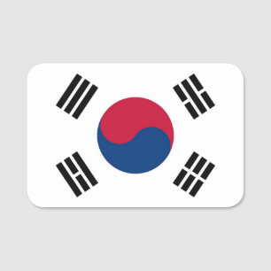 Patriotisk namn bricka med Sydkoreas flagga Namnbricka