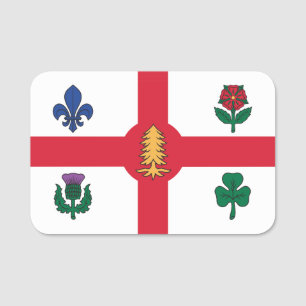 Patriotisk namnskylt med flaggan från Montreal, Ka Namnbricka