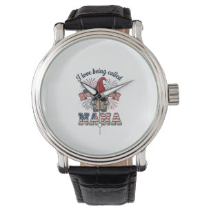 Patriotisk Nana Gnome Vintage Farmor Tröja Beskriv Armbandsur