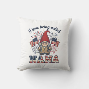 Patriotisk Nana Gnome Vintage Mormor Tröja Beskriv Kudde