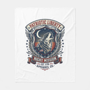 Patriotisk nattmission Patriot Wolf Militärisk ins Fleecefilt