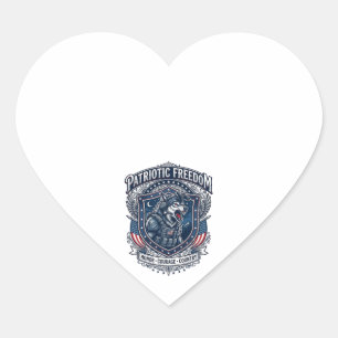 Patriotisk nattmission Patriot Wolf Militärisk ins Hjärtformat Klistermärke