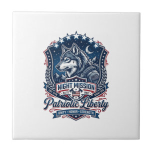 Patriotisk nattmission Patriot Wolf Militärisk ins Kakelplatta