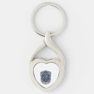 Patriotisk nattmission Patriot Wolf Militärisk ins Twisted Heart Silverfärgad Nyckelring