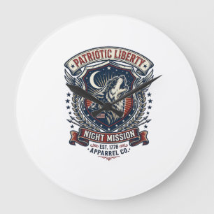 Patriotisk nattmission Patriot Wolf Militärt inspi Stor Klocka