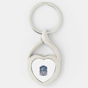 Patriotisk nattmission Patriot Wolf Militärt inspi Twisted Heart Silverfärgad Nyckelring
