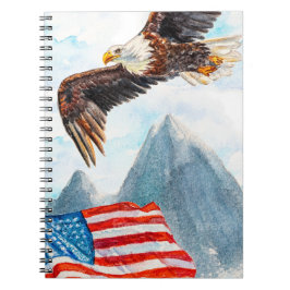 Patriotisk norebook- örn och flagga anteckningsbok