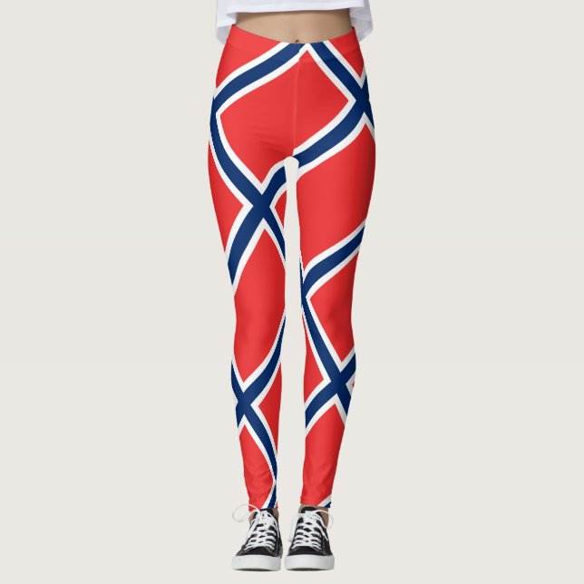 Patriotisk norgeflagganorrman leggings (Framsida)
