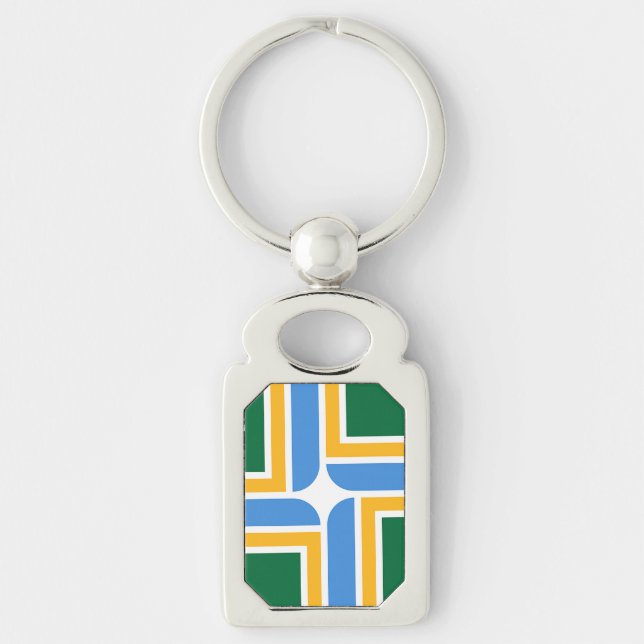 Patriotisk nyckelkedja med Flagga av Portland (Framsidan)