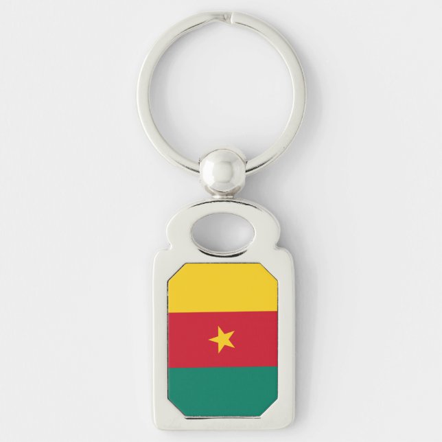 Patriotisk nyckelkedja med Flagga i Kamerun (Framsidan)