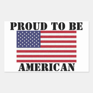 Patriotisk och mäktig stolthet att vara amerikan rektangulärt klistermärke