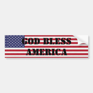 Patriotisk och mäktig Välsigna dig-Amerika Bildekal