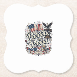 Patriotisk och stolt vintage fjärde juli underlägg papper