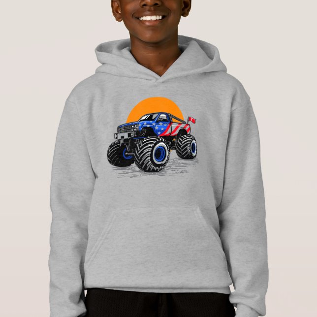 Patriotisk Off Road Monster Truck Äventyr   T Shirt (Framsida)