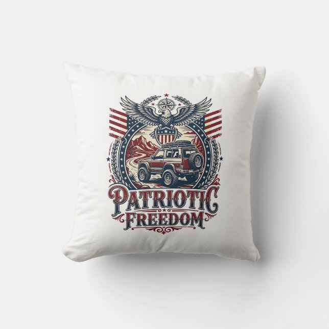 Patriotisk ökenvägsutforskare kudde (Framsida)