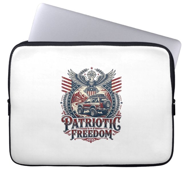 Patriotisk ökenvägsutforskare laptop fodral (Framsidan)