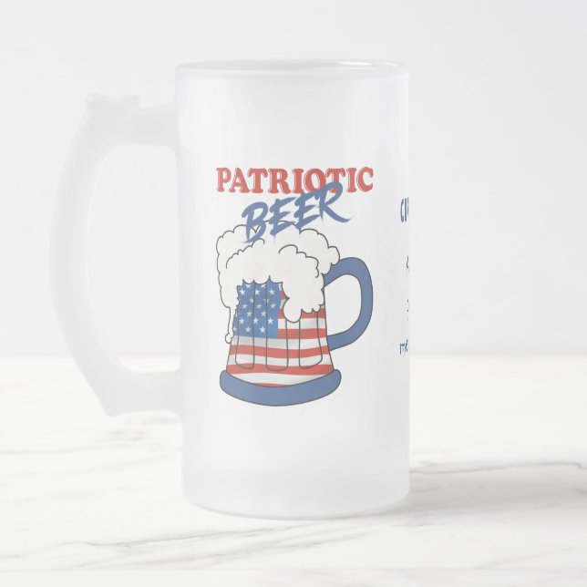 Patriotisk ölanpassningsbar frostat ölglas (Vänster)