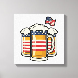 Patriotisk ölmugg Vintage Vector Design_1 Canvastryck