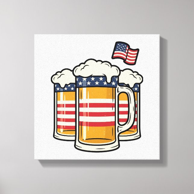 Patriotisk ölmugg Vintage Vector Design_1 Canvastryck (Framsida)