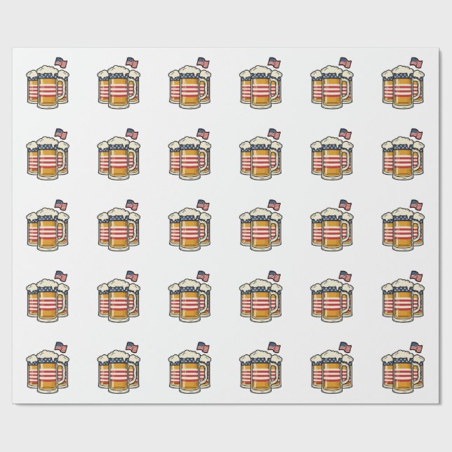 Patriotisk ölmugg Vintage Vector Design_1 Presentpapper (Platt)