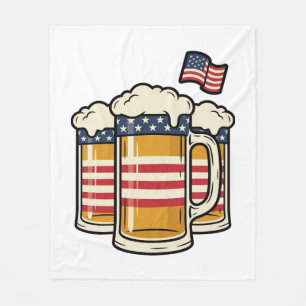 Patriotisk Ölmugg Vintage Vektor Design_1 Fleecefilt