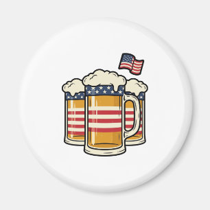 Patriotisk ölmugg Vintage vektordesign_1 Magnet